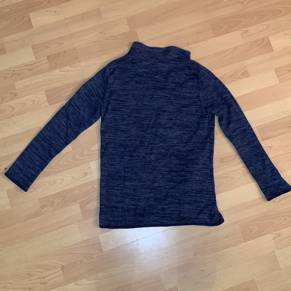 Navy Blue Quarter Zip Loose Fit Pullover Sweater - Picture 5 of 8